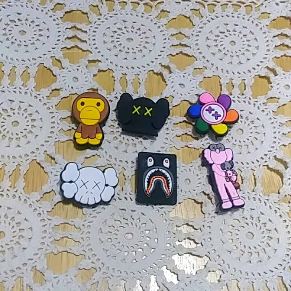 Jibbitz, for Crocs or similar, Shoe Charms, set of 6